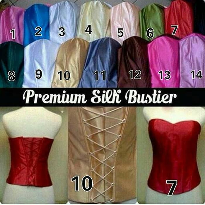 RB Longtorso Kemben Dalaman Kebaya Satin Bustier JUMBO Sateen 8 Tulang