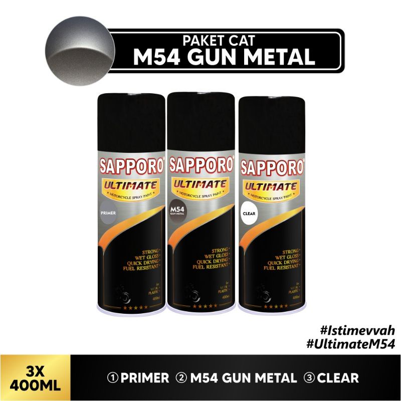 Paket Cat Sapporo Ultimate M54 Gun Metal / cat semprot