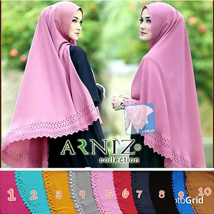 Terbaru Khimar Bergo Jilbab Hijab Syari Instan Arniz Cutting