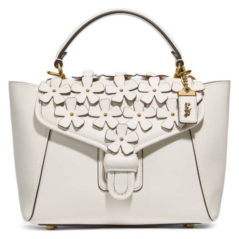 

Coach courier carryall 23 floral qpplique white chalk