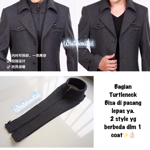 READY INDONESIA XAVIER Men Wool Coat Winter Mantel pria cowok musim dingin big size jumbo plus size