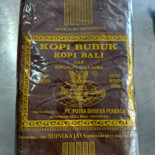 

Kopi Bali Asli Cap Kupu-Kupu Bola Dunia 500 Gram