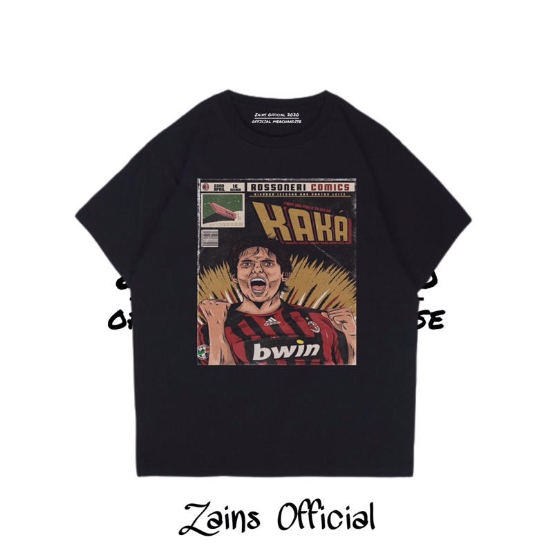 KAOS T-SHIRT VINTAGE KAKA HENRY PIRLO SHEVCHENKO - Baju Pemain Bola Legend / HITAM / DEWASA / PRIA /