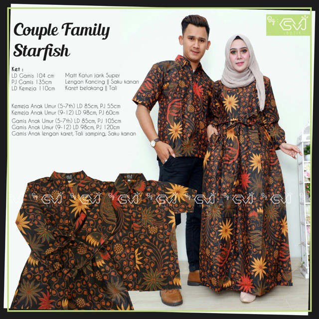 Starfish couple batik keluarga family sarimbit batik seragam couple family couple keluarga