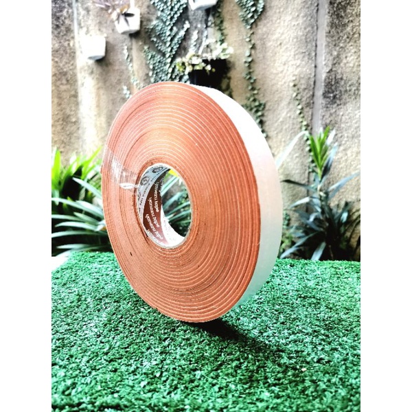 spons / sponge foam tape dengan lem 1 sisi ( Single Tape Foam ) , warna Coklat