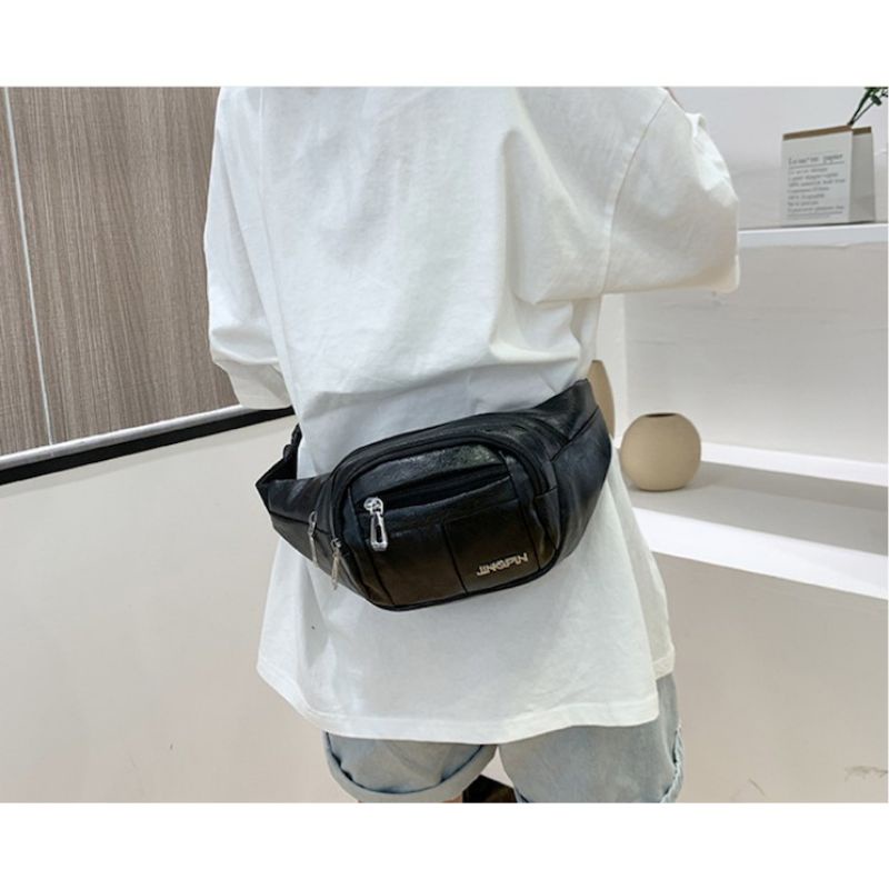 Waistbag Impor jingpin Pria Bahan kulit Sintesis / Tas Selempang Pria Impor