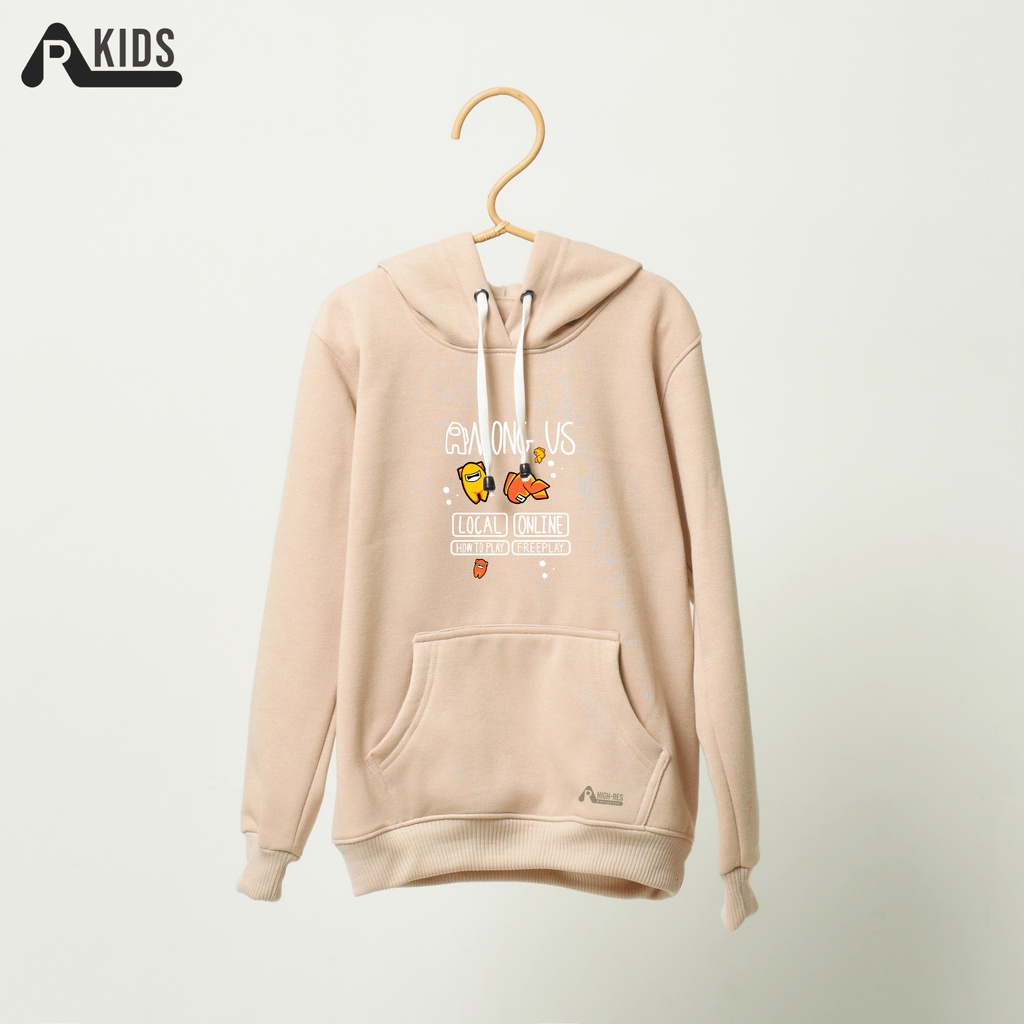 Hoodie Anak Perempuan / Laki-laki Motif Freeplay Warna Cream