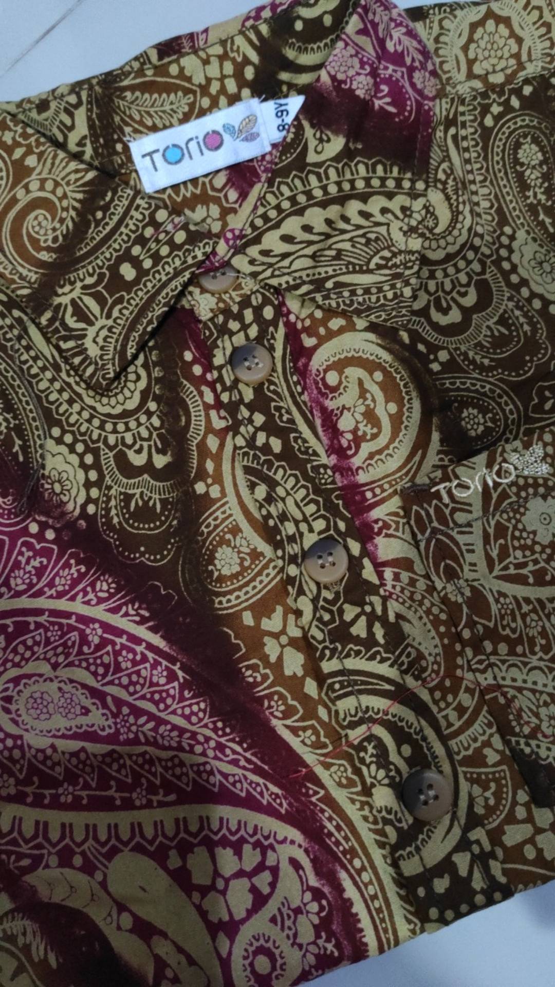 ( 6 - 12 Tahun ) Torio Smart Casual Gold Batik Shirt - Kemeja Batik Anak Laki-laki