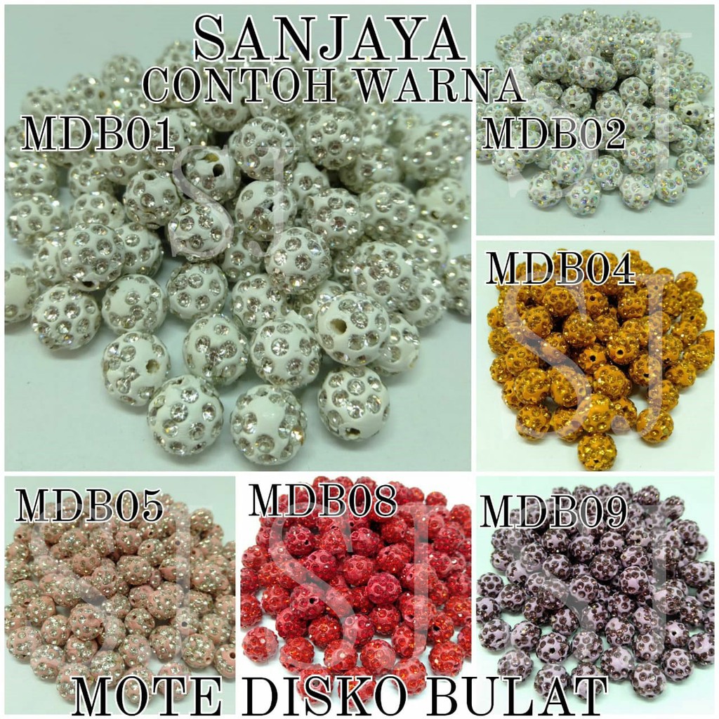 MANIK BOLA DISKO / MANIK BOLA TANAH LIAT BULAT / MANIK DISKO BULAT / MOTE DISKO BULAT 10MM