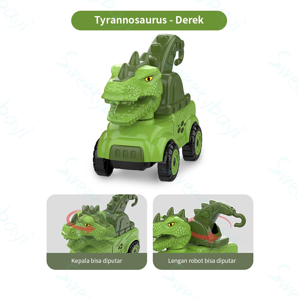 Sweetybayi Mobil mobilan anak dinosaur Mainan mobil truk