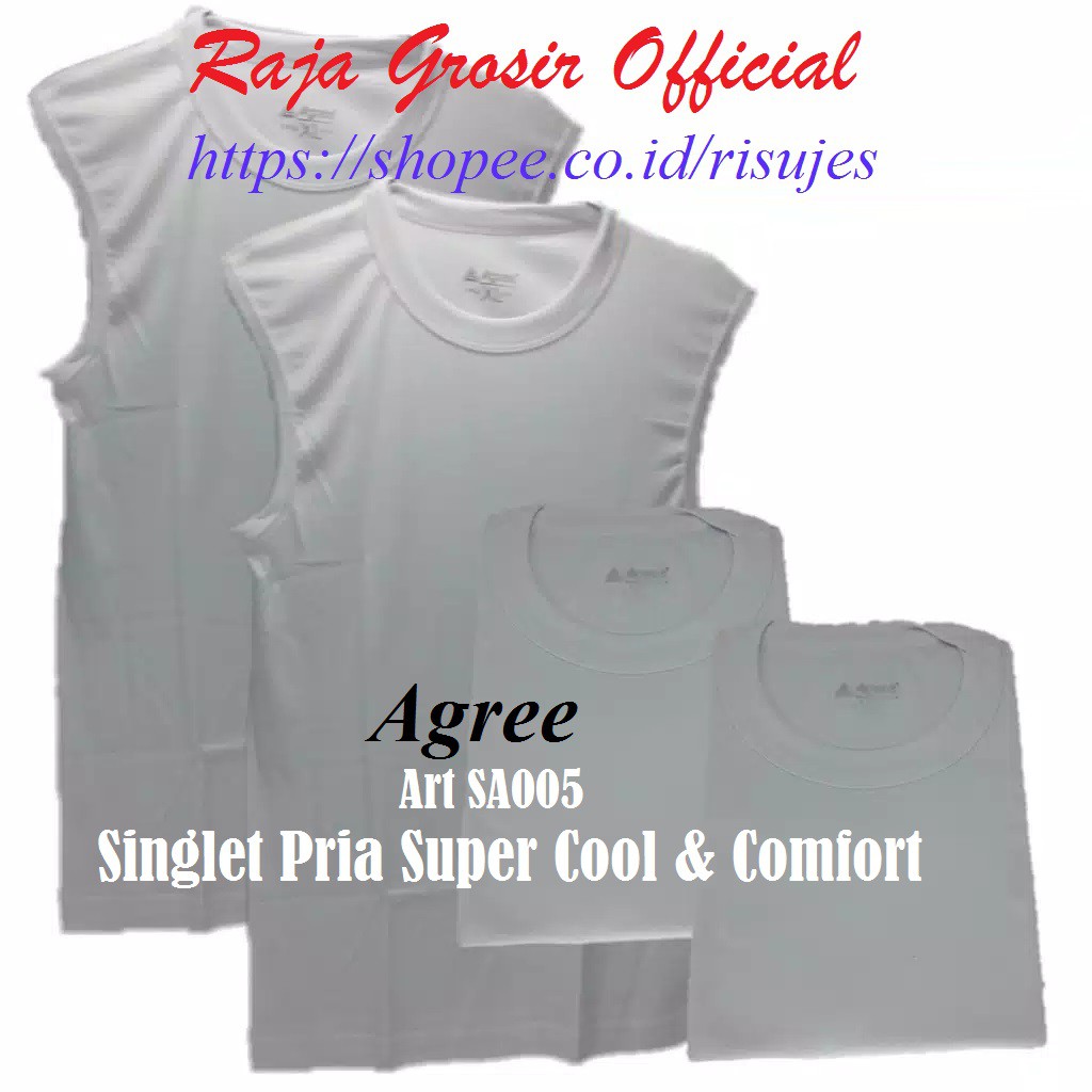 Singlet KATUN Comfort Pria Agree SA005 / Kaos Oblong Super Cool Tanpa Lengan Agree SA 005