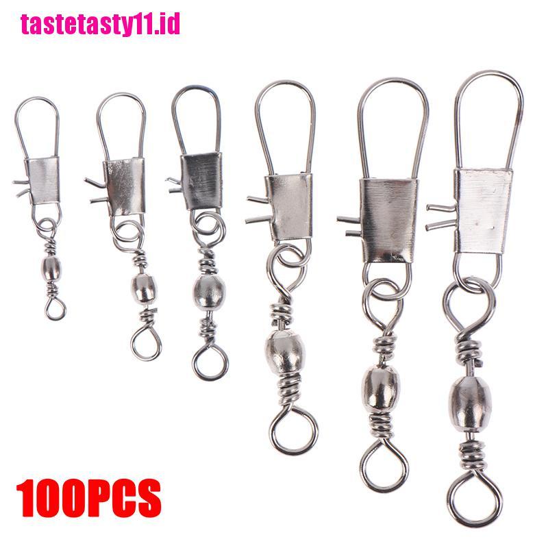 【TTID】Barrel swivels rings fishing line connector with interlock fishing lure