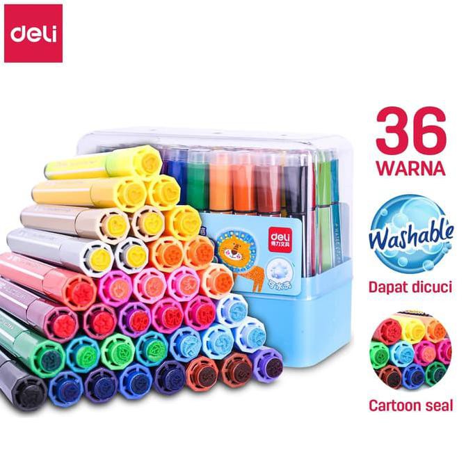

Isalel Deli 70655 Felt Pen With Stamp 36 Colors