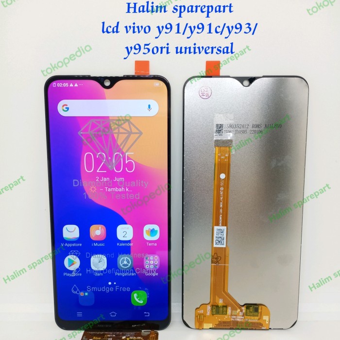 TERBARU- BISA COD LCD TOUCHSCREEN VIVO Y91/Y91C/Y91i/Y91S/Y93/Y95 ORIGINAL UNIVERSAL - Hitam
