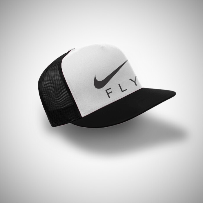 TOPI TRUCKER NIKE FLY HITAM PUTIH