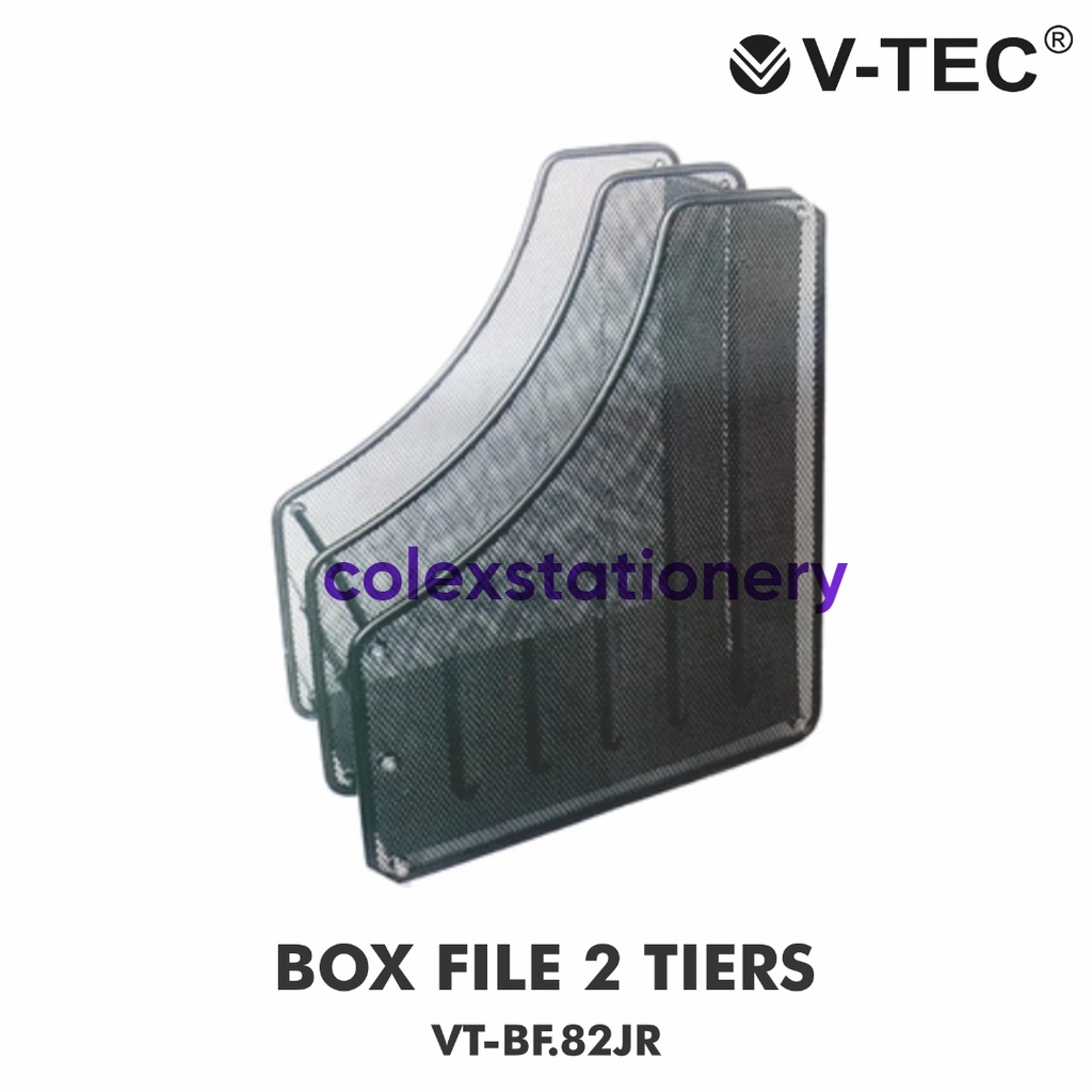 

Desk Organizer Bahan Besi / Box File 2 Sap / Tempat Penyimpanan Buku Warna Hitam Vtec VT-82JR (1 Set)