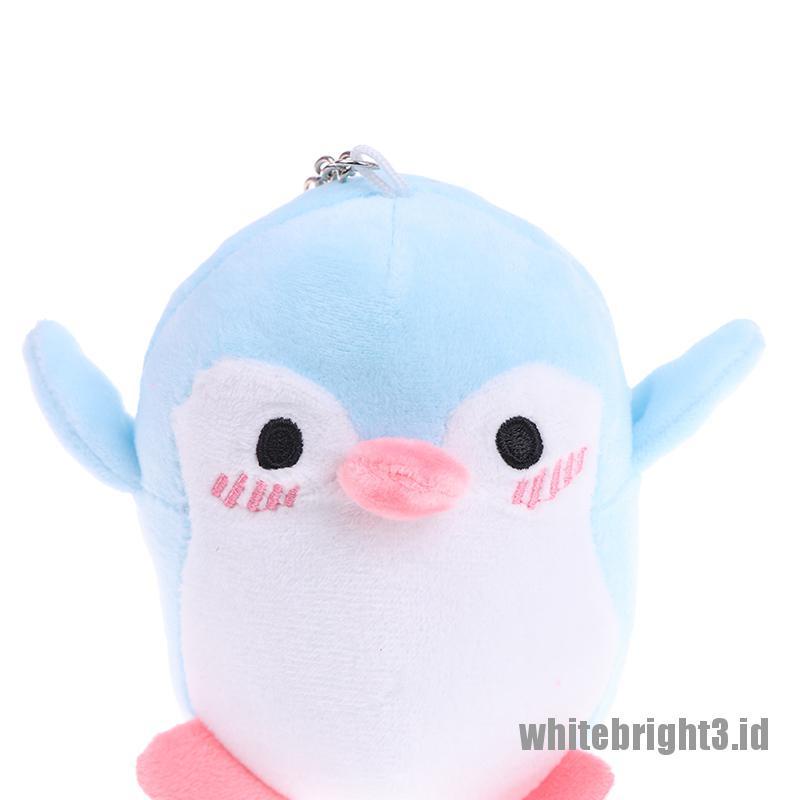 (white3) Mainan Boneka Plush Penguin 12CM Dengan Gantungan Kunci Untuk Bayi / Anak