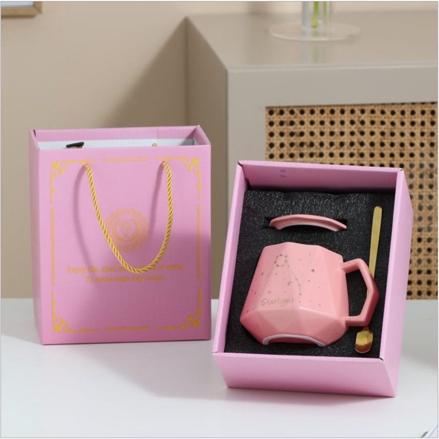 Diamond Ceramic Mug Set / Gelas Keramik Cangkir Kopi Hampers Souvenir