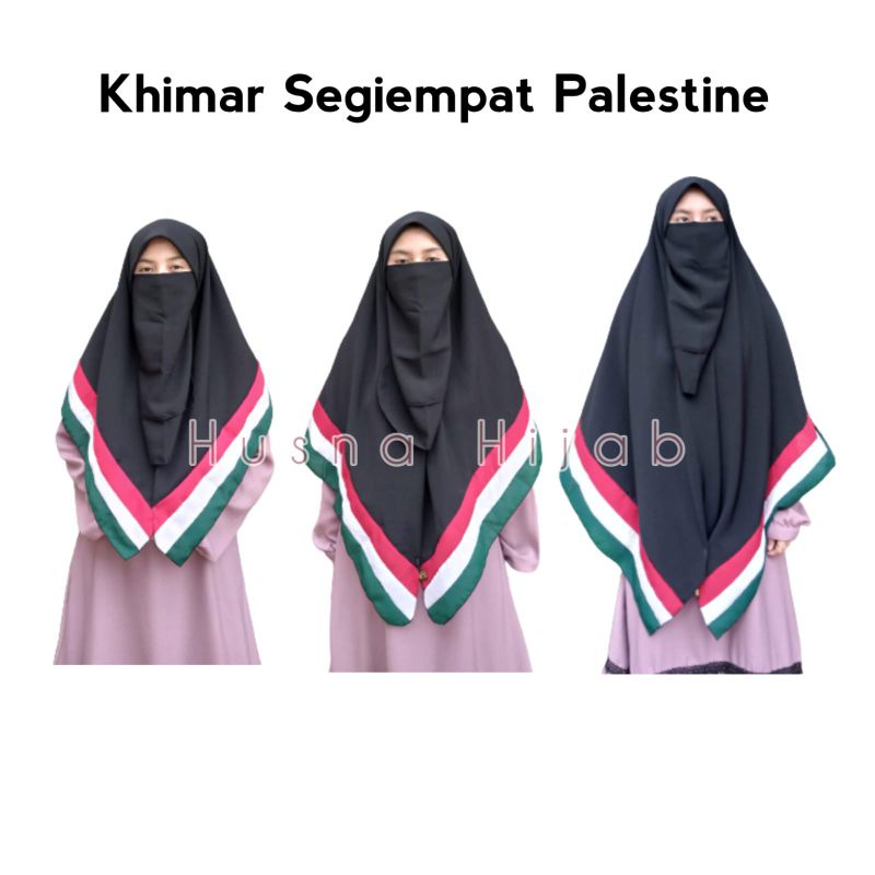 [HUSNA HIJAB] Khimar Segi Empat Palestine Murah / Kerudung Palestina