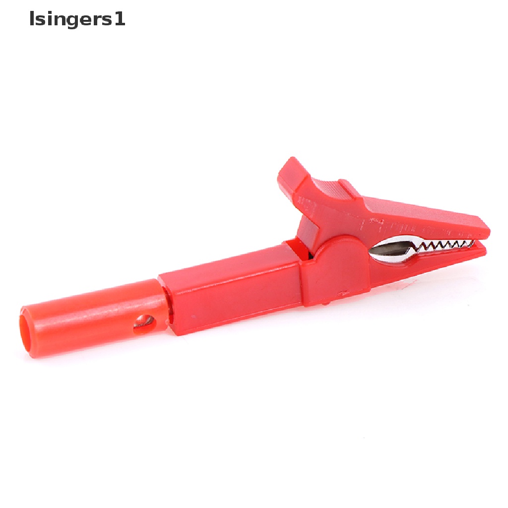 (lsingers1) 2pcs Klip Buaya 55mm Dengan 2pcs plug banana 4mm Warna Hitam + Merah