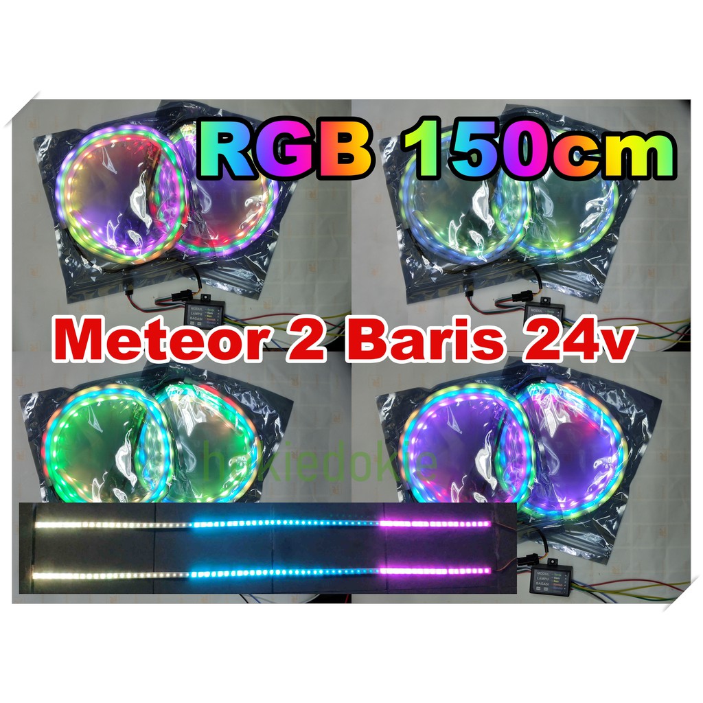 Led RGB 1.5m 150cm Multi Mode Tail Lamp 2 Baris 12v 24v Extra Panjang