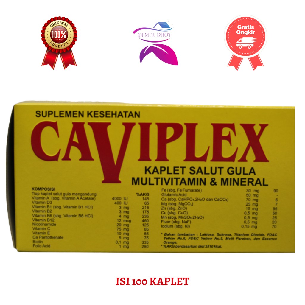 Caviplex / Multivitamin &amp; Mineral Untuk Daya Tahan Tubuh isi 100