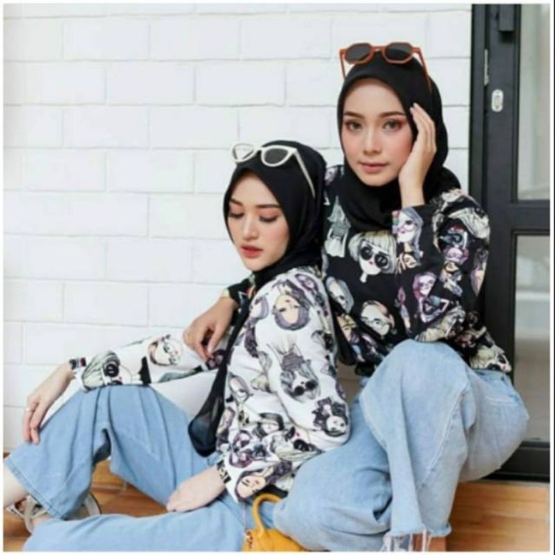 GHINA FASHION KAOS LENGAN PANJANG RETRO