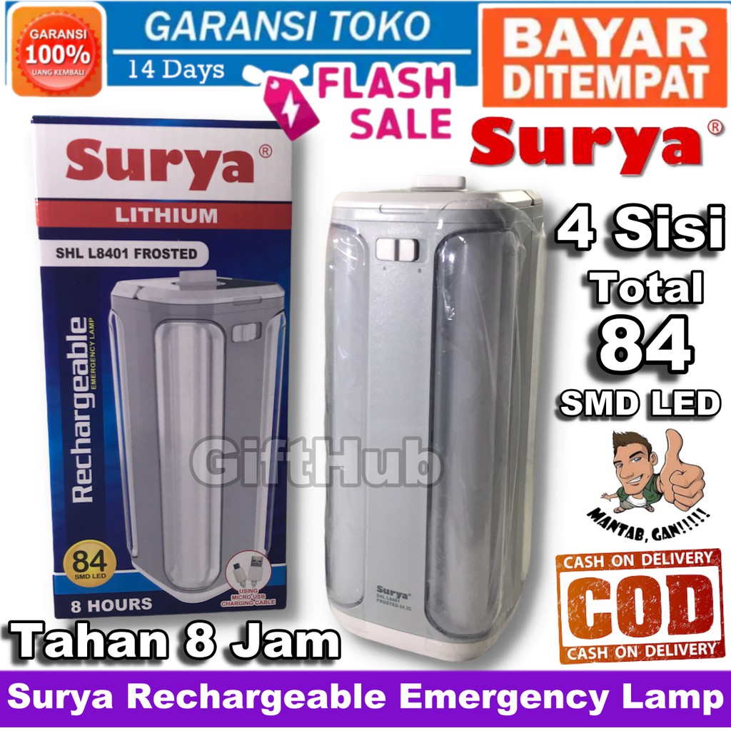 Jual Lampu Emergency Surya Shl L Frosted Smd Led Sisi Cahaya