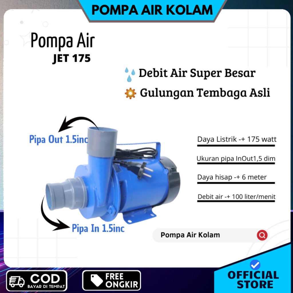 Pompa Air Kolam Jet 175 untuk Kolam renang