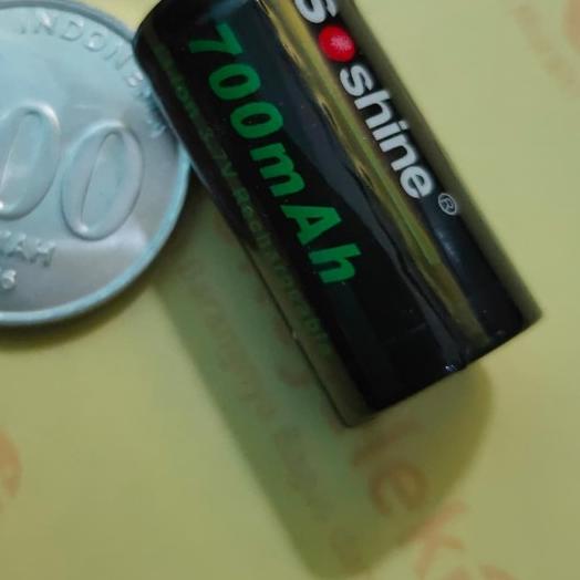 ♫ Soshine RCR123A CR123 16340 Li-ion 3.7v 700mAh Pin Top Non-Protected ✸
