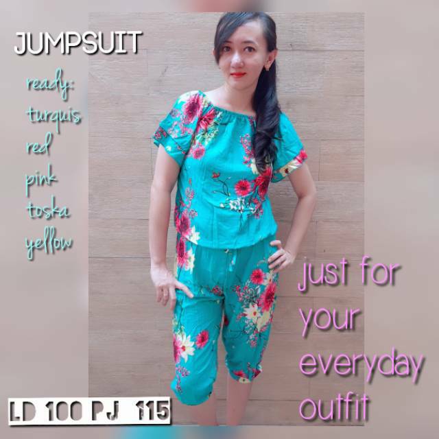 JUMPSUIT 3/4 UTK REMAJA LD 100 BAHAN RAYON BALI PREMIUM //BUKAN RAYON SOLOAN