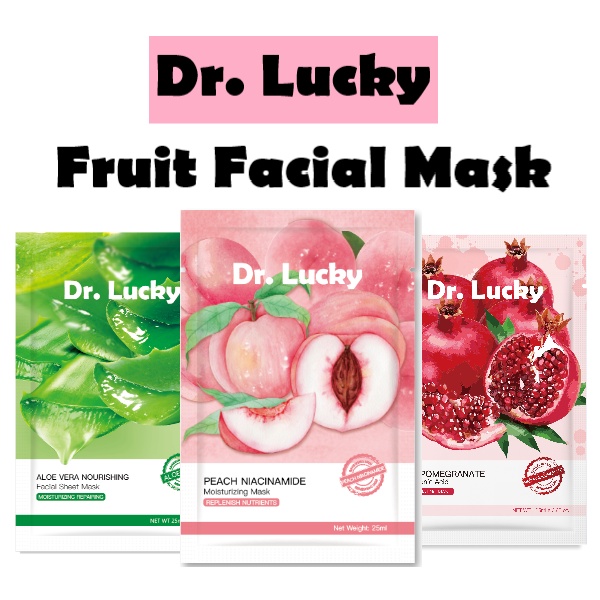 LUCKYMALL Dr LUCKY Masker Wajah KOREA Serum Buah Fruit Facial Sheet Mask Peel Off Nature Hydrate Face Mask Organik Wanita