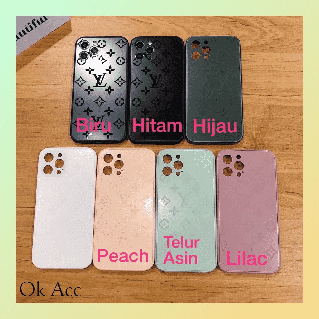 Back case glass LV Iphone 7 8 SE 7+ 8+ X Xs Xr Xs Max 11 Pro Max FH01