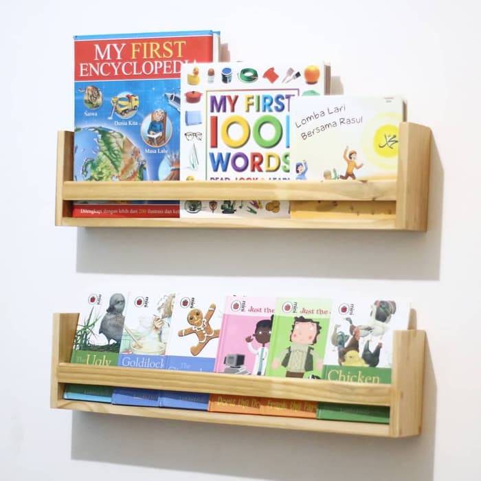 rak buku kayu / rak gantung kayu / rak bumbu kayu