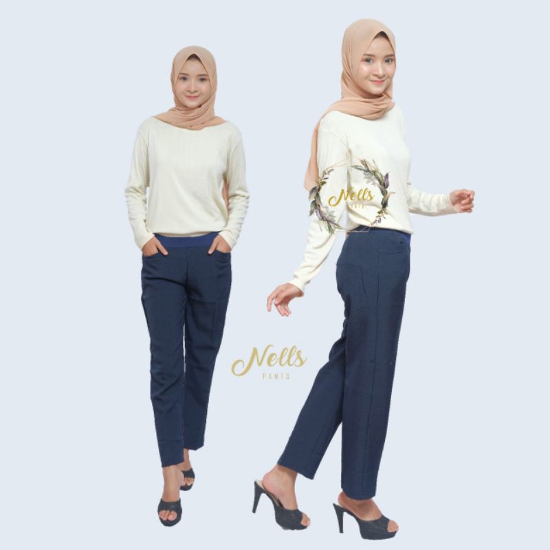 ANNISA- CELANA KANTOR WANITA JUMBO HITAM,MOCA,GREY,NAVY