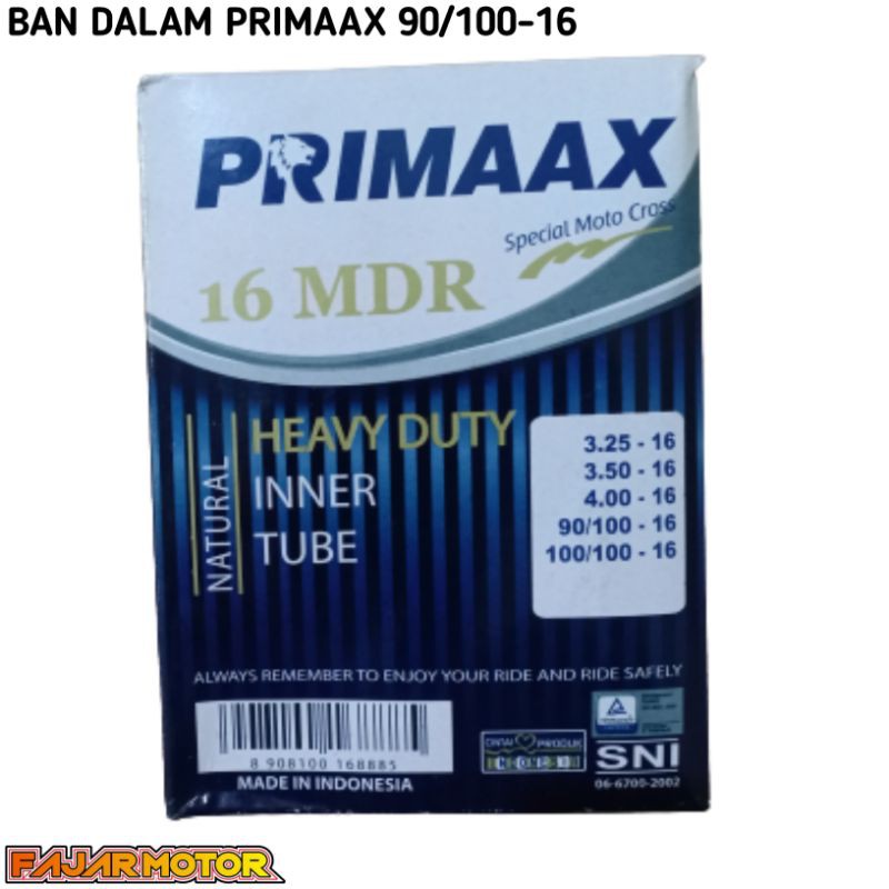 BAN DALAM PRIMAAX 90/100 RING 16 HEAVY DUTY 70/90-16 80/90-16