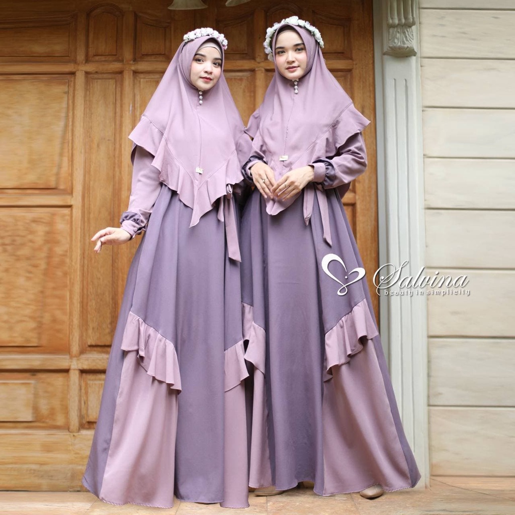 Salvina Hijab Gamis Asya Quality Premium Syari'i Dress - One Set Khimar