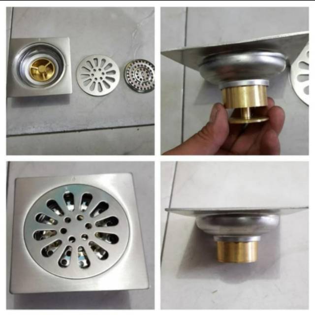 Floor drain saringan pembuangan air kamar mandi Saringan got stainless /r drain lubang air saringan 