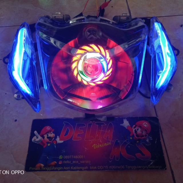 Lampu  Projie dan Lampu Alis Beat 110 Karbu Beat fi full sett l Custom Headlamp reflektor Beat Karbu