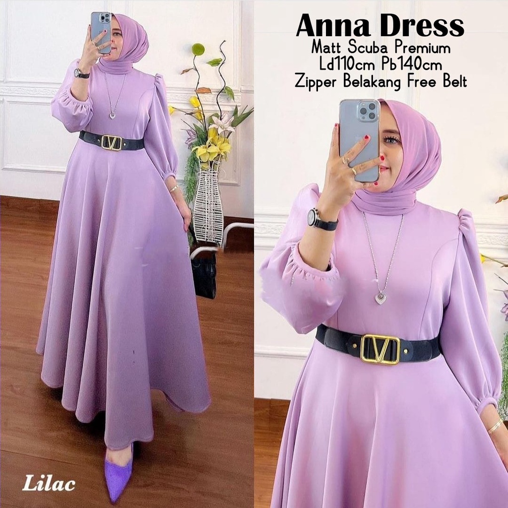 ANNA MAXI/MAXI DRESS SCUBA/MAXY DRESS LEBARAN KEKINIAN/DRESS MAXI POLOS-CANTIK/MAXI DRESS MURAH SURABAYA