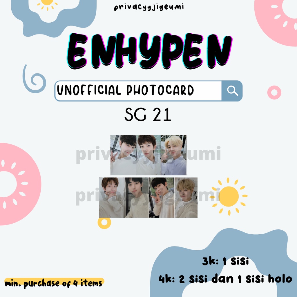 [READY] PHOTOCARD PC UNOFFICIAL ENHYPEN SEASON'S GREETINGS 2021
