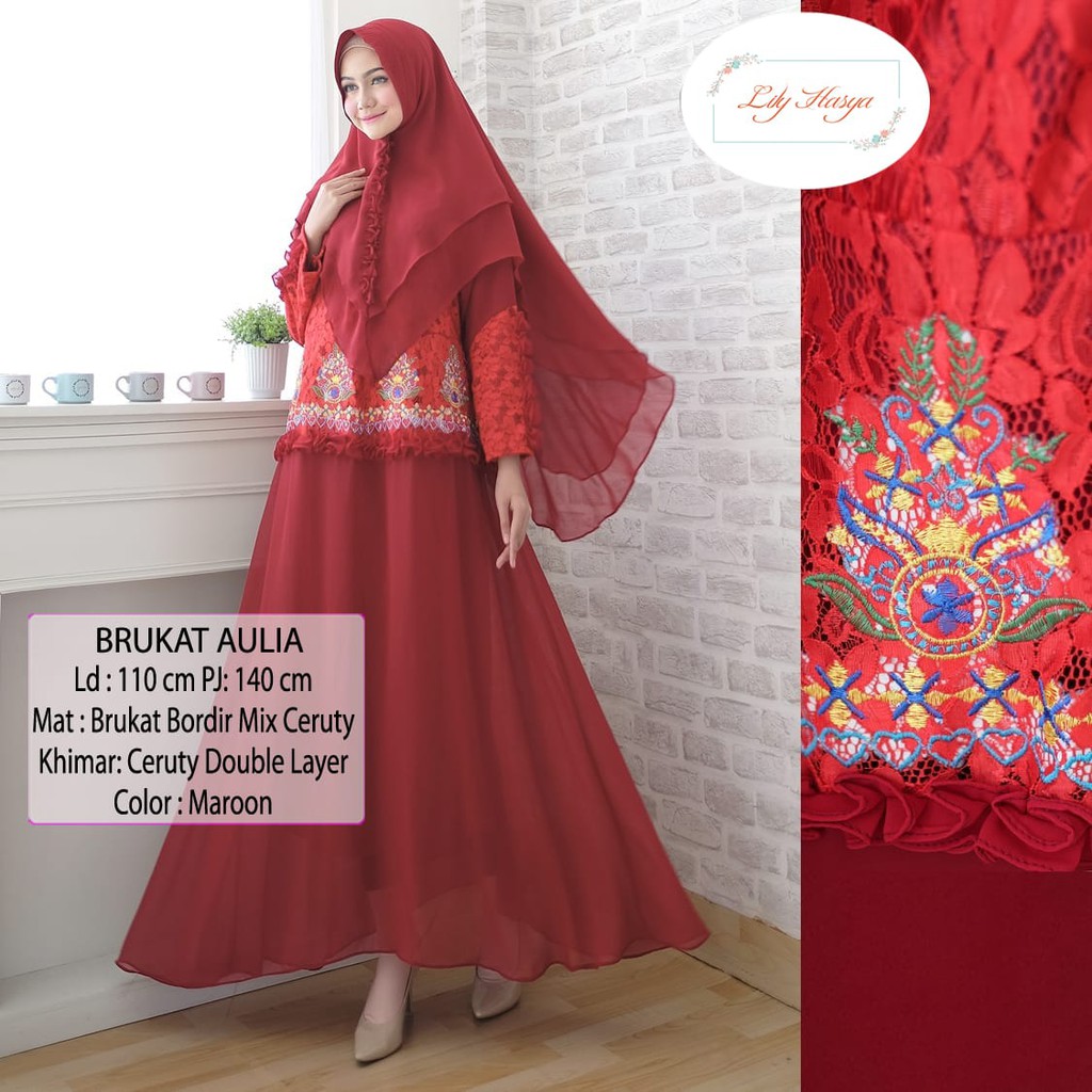 gamis syari brukat aulia