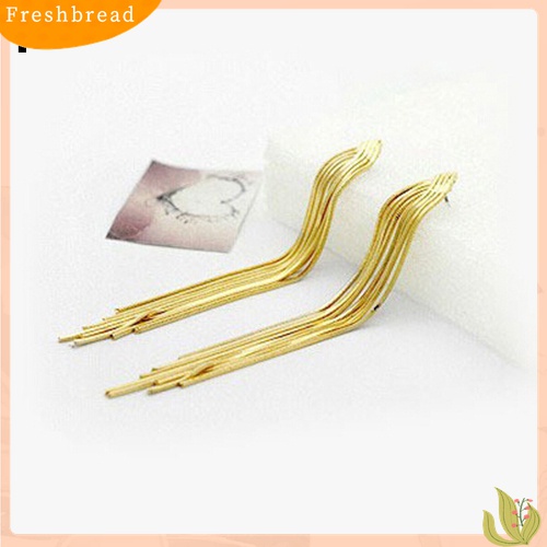 [TERLARIS]Women Party Cocktail Wedding Snake Chain Tassel Dangle Post Back Linear Earrings