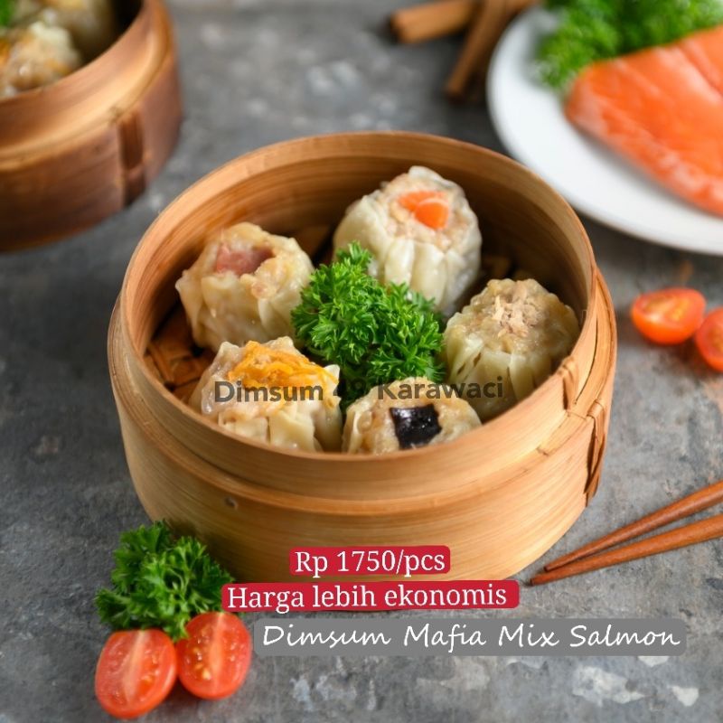 DIMSUM 49 MAFIA MIX SALMON (50 PCS) HARGA PABRIK TERMURAH SEJABODETABEK FROZEN FOOD HALAL KARAWACI