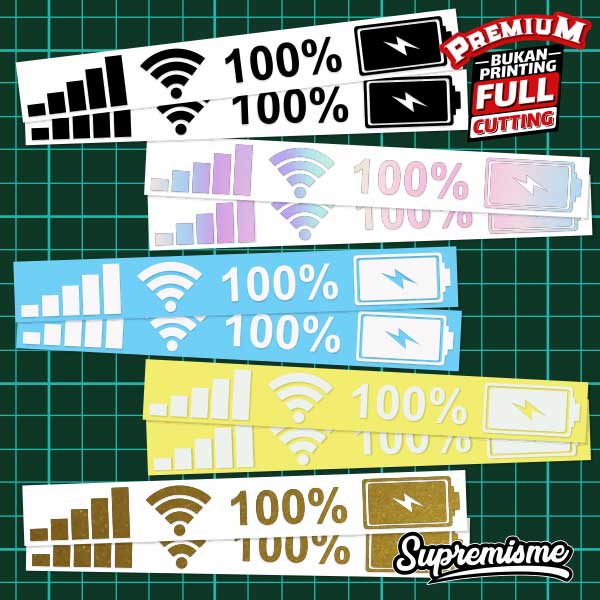 Stiker Sinyal HP / Sticker Wifi Baterai HP / Stiker Viral Baterai HP / Sticker Motor Sinyal Wifi Baterai HP Glossy Waterproof / Sticker Hologram Sinyal Wifi Baterai HP