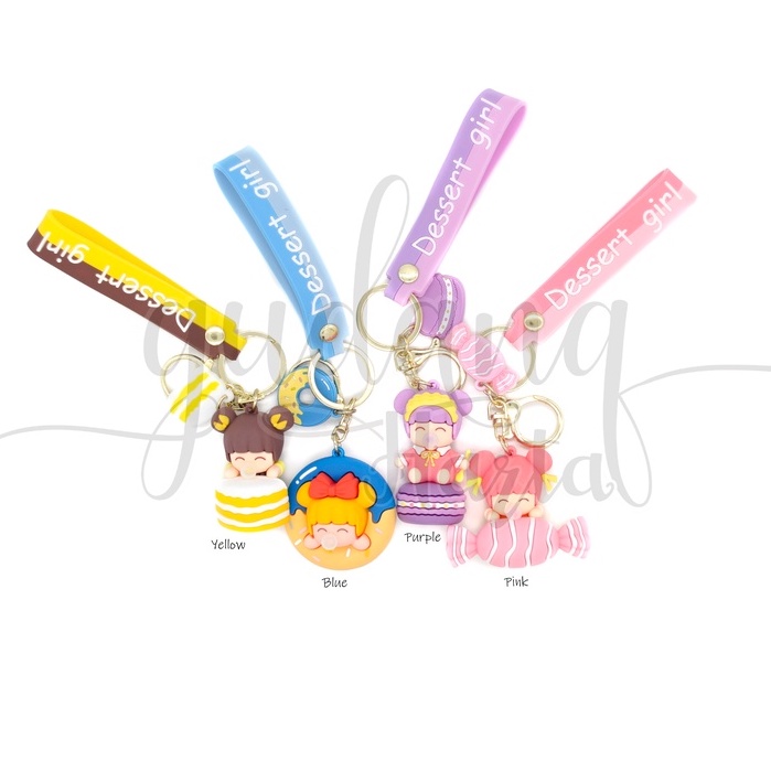 Gantungan Kunci Macaroon Girls Ganci Tas Unik Keychain GH 302345