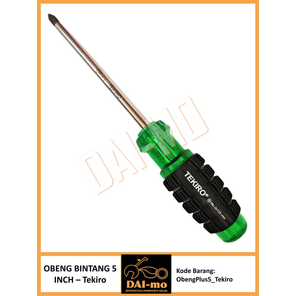 Obeng Plus Panjang 5 inch Tekiro Asli 100% Ori/ No 2 x 125 mm Tekiro Obeng Bintang 5" Panjang