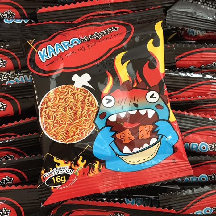 

MIE KREMEZ SHOGUN RASA KAARO SPICY SNACK, CHICKEN SNACK, SOY SAUCE SNACK 16 G