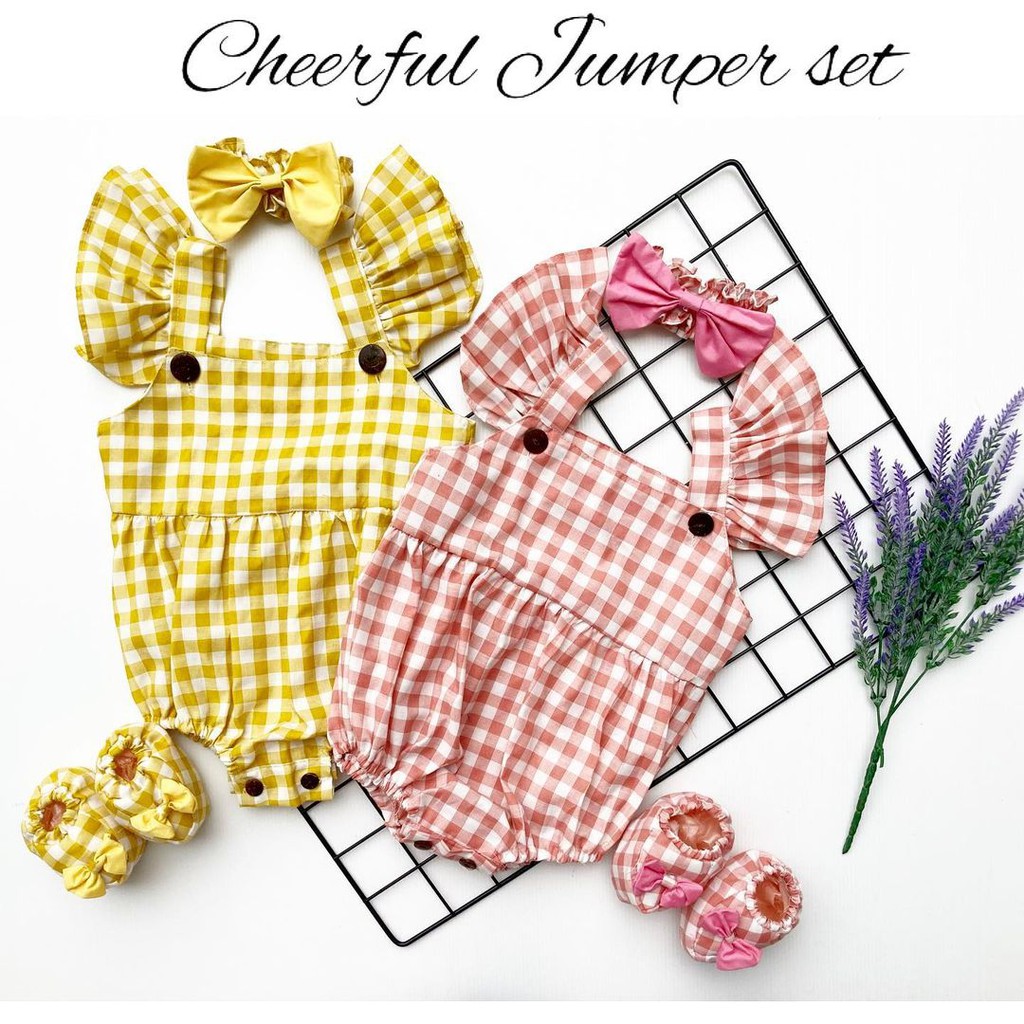 KERAH MAWAR / CHEERFUL / MICHA GWEN / CELLY MELODY JUMPER Baju setelan jumper rok bunga bandana sepatu pergi lucu fashion anak bayi perempuan