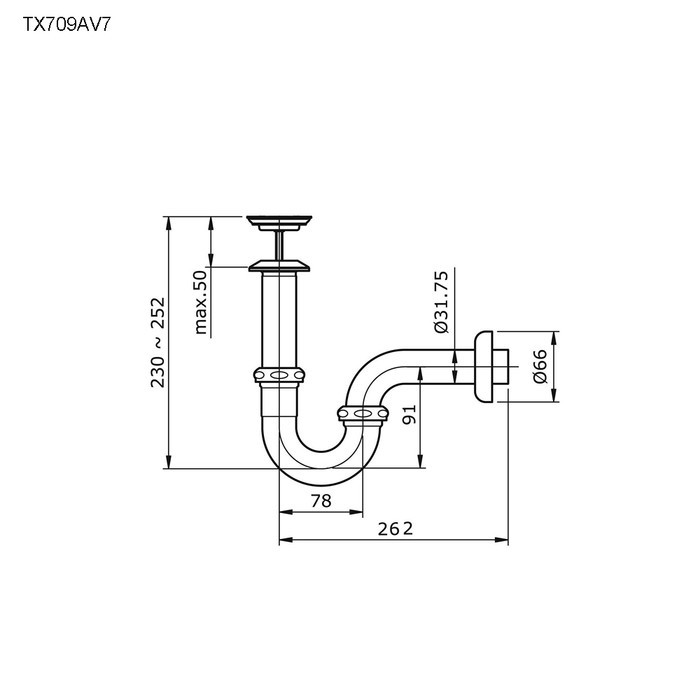 TOTO afur sifon leher angsa type TX709AV7 ORIGINAL
